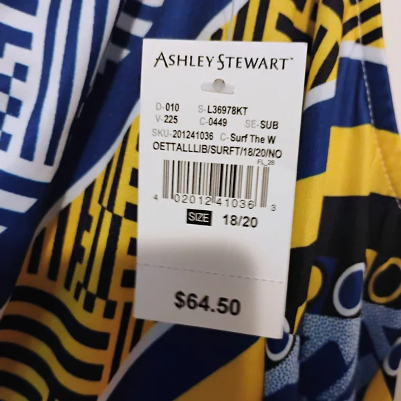 Ashley Stewart Navy and Mustard Romper - Picture 5 of 5